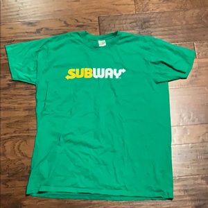 Green subway t shirt